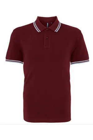 Asquith Herren Poloshirt mit klassischer Passform (Burgund/Himmel)