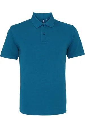 Asquith Mens Plain Kurzarm-Poloshirt (Teal Heather)