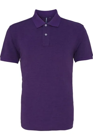 Asquith Mens Plain Kurzarm-Poloshirt (Purple Heather)