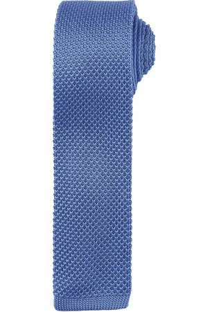 Premier Mens Slim Textured Knit Effect Krawatte (Mittelblau)