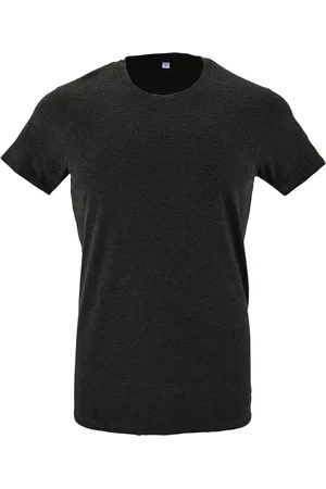 Sols Mens Regent Slim Fit Short Sleeve T-Shirt (Charcoal Marl)