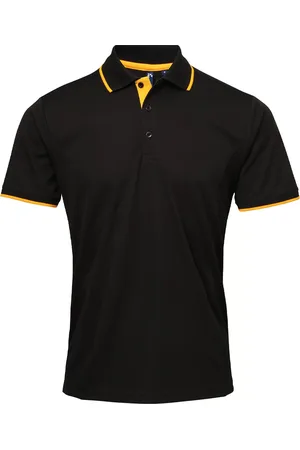 Premier Mens Coolchecker Contrast Pique Polo Shirt ( /Sonnenblume)