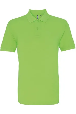 Asquith Mens Plain Kurzarm-Poloshirt (Neongrün)