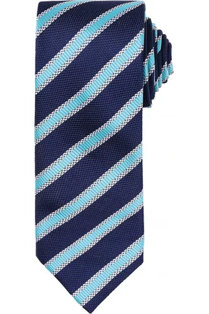 Premier Herren Krawatte mit Waffel-muster (Marineblau / Türkis)