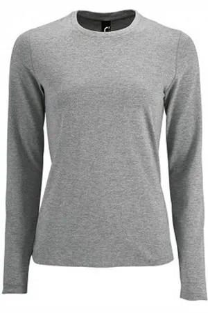 Sols Damen T-Shirt Imperial, langärmlig ( meliert)