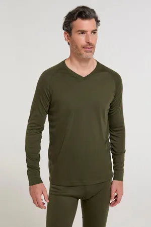 Mountain Warehouse "Talus" Thermo-Top V-Ausschnitt für Herren (Khakigrün)