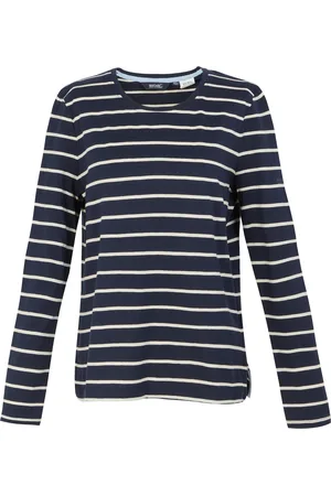 Regatta "Federica II" T-Shirt für Damen Langärmlig (Marineblau/Helles Vanillegelb)