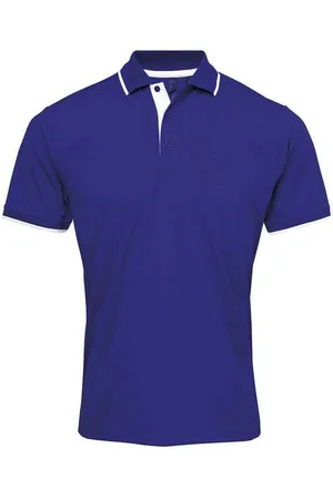 Premier "Coolchecker" Poloshirt für Herren (Königsblau/Weiß)