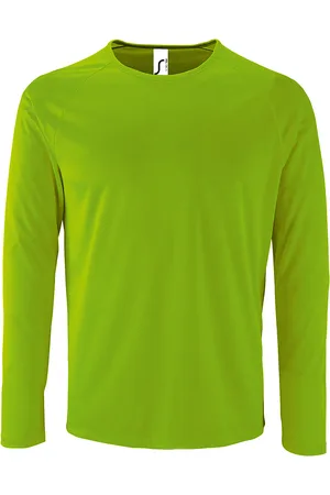 Sols Mens Sporty Long Sleeve Performance T-Shirt (Neongrün)