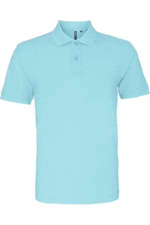 Asquith Mens Plain Kurzarm-Poloshirt (Bright Ocean)