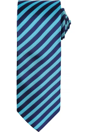 Premier Mens Double Stripe Pattern Formal Business Tie ( /Marine)