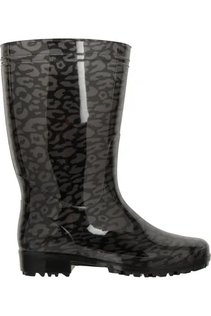 Mountain Warehouse Damen Gummistiefel "Splash", Tierprint (Dunkelgrau)