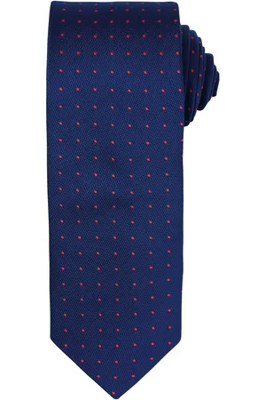 Premier Mens Micro Dot Pattern Formal Work Krawatte (Navy/ Rot)