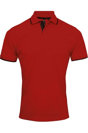Premier Mens Contrast Coolchecker Poloshirt ( /Schwarz)
