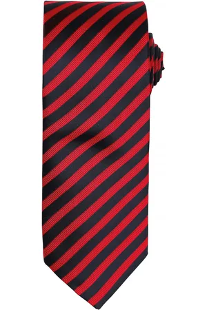 Premier Mens Double Stripe Pattern Formal Business Tie ( /Schwarz)