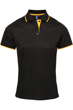 Premier Womens/Ladies Contrast Coolchecker Polo Shirt ( /Sonnenblume)