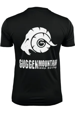 Guggen Mountain Herren Fitness Funktionsshirt T-Shirt mit Logo Sport Outdoor Black