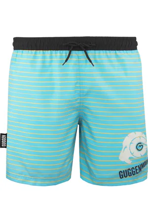 Guggen Mountain Herren Badehose mit Muster Streifen Gelb