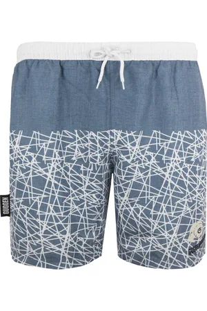 Guggen Mountain Herren Badehose Kariert Weiß