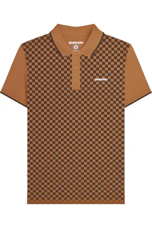 Lambretta Poloshirt Rundum bedruckt für Herren (Tabak)