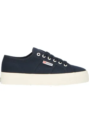Superga 2740 Platform Baumwoll-Damensneaker In Marineblau