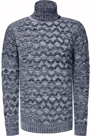 Rusty Neal Kontrast Grobstrick Rollkragen-Pullover