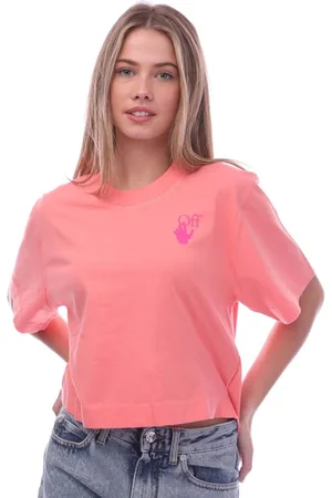 OFF-WHITE Off White - "Hands Off" kurzes T-Shirt für Damen (Pink)