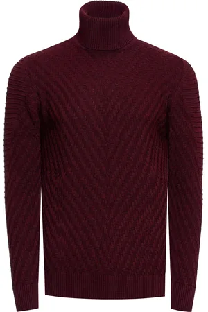 Rusty Neal Feinstrick mit V-Muster Rollkragen-Pullover