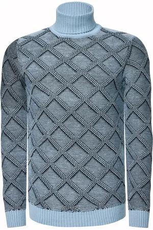 Rusty Neal Grobstrick mit Karomuster Rollkragen-Pullover