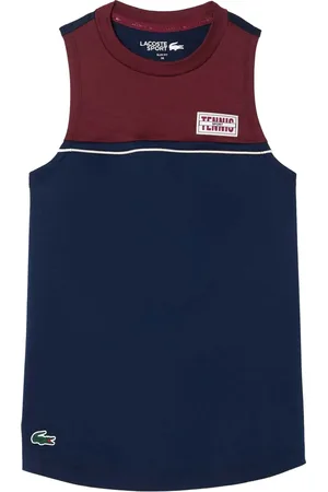 Lacoste T-Shirt Stretch für Damen - Sport (Marineblau/Burgunderrot)