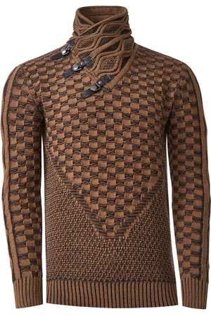 Rusty Neal Stehkragen Grobstrick Pullover