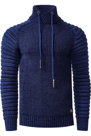 Rusty Neal Biker Grobstrick Stehkragen-Pullover
