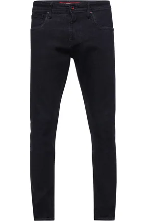 Rusty Neal Black Denim Jeans Hose "MELVIN" Slim Fit Cotton-Stretch