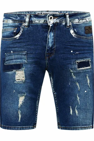 Rusty Neal Destroyed Jeans Short Slim Fit "NAVITO" Dark Blue Used