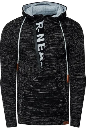 Rusty Neal 1/2 Zip Grobstrick Slim Fit Kapuzen-Pullover
