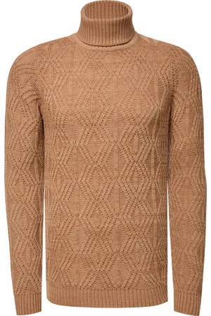 Rusty Neal Melierter Grobstrick Rollkragen-Pullover