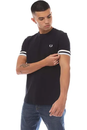 Fred Perry T-Shirt Mit kontrastfarbenen Streifen für Herren (Marineblau)