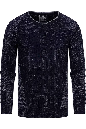 Rusty Neal Grobstrick Slim Fit V-Neck-Pullover