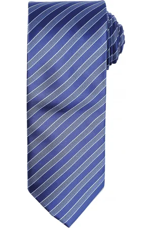 Premier Mens Double Stripe Pattern Formal Business Tie ( /Blau)