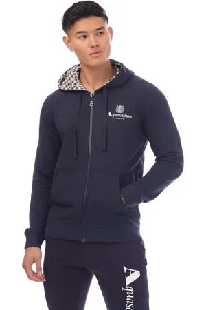 Aquascutum Sweatshirt mit Kapuze für Herren/Damen Unisex (Marineblau)