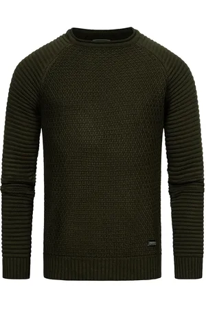 Rusty Neal Schwerer Biker Grobstrick Rundhals-Pullover