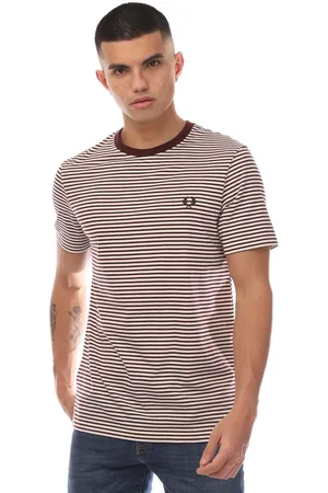 Fred Perry T-Shirt für Herren kurzärmlig (Ochsenblutrot)