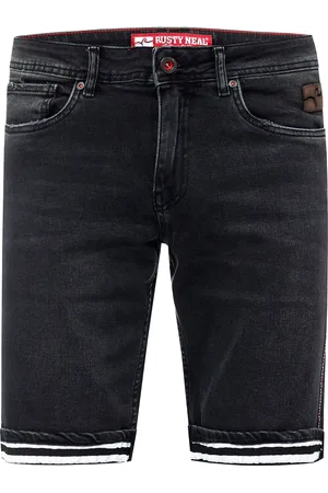 Rusty Neal Black Used Jeans Shorts "BENSON"