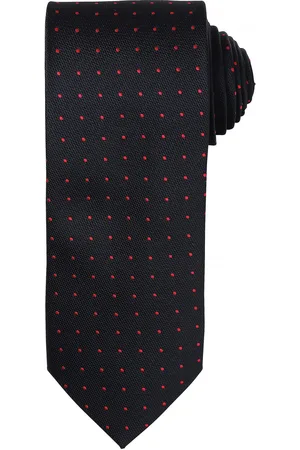 Premier Mens Micro Dot Pattern Formal Work Krawatte (Schwarz/Rot)