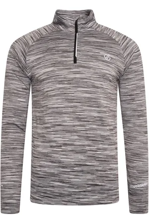 Dare 2B Herren Accelerate Space Dye Jersey Langarm T-Shirt (Aschgrau)