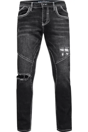 Rusty Neal Jeans Hose "NISHO" Straight-Fit Biker Cotton-Stretch