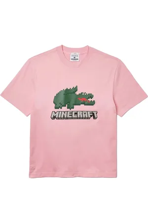 Lacoste "x Minecraft" T-Shirt für Herren/Damen Unisex (Pink)