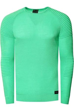 Rusty Neal Slim Fit Feinstrick Biker Rundhals-Pullover