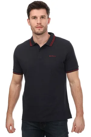 Ben Sherman Poloshirt Mit kontrastfarbenen Streifen für Herren (Marineblau)