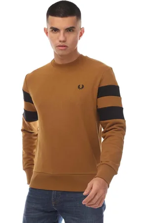 Fred Perry Sweatshirt für Herren Umgeschlagener Ärmel (Camel)